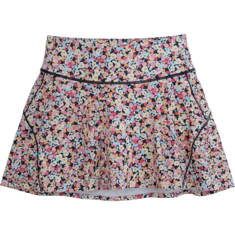 Athleta Ace Printed Tennis Skort 15.5 Floral Multi Color Athletic Skirt Golf M